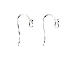 Silver (plated) Earwire w/ Ball 11x21mm