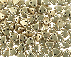CzechMates Glass ColorTrends: Sueded Gold Cloud Dream 2-Hole Triangle 6mm