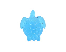 Pacific Blue Beach-Style Glass Small Sea Turtle Charm 18x23mm