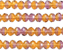 Czech Glass Autumn Mums Fire Polished Rondelle 5x7mm