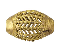 African Brass (Ghana) Large Chevron Rice 39-41x42-45mm