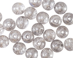 Czech Glass Crystal w/ Silver Wash Round Druk 8mm