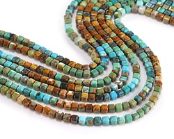 Hubei Turquoise (Ombré) Microfaceted Miracle Cube 3mm
