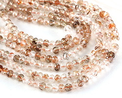 Red Copper Super Seven Microfaceted Rondelle 3x4mm