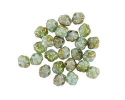 Czech Glass Amazon w/ Gold Wash Bali Style 6mm