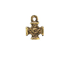 Mykonos Antique Gold (plated) Tiny Cross Charm 10mm