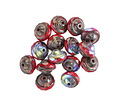 Czech Glass Ruby Red Picasso AB UFO 6x8mm
