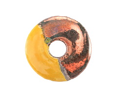 Mykonos Ceramic Raku Metallic Harvest Spacer Disc 25mm