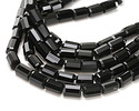 Black Obsidian Microfaceted Tube 7x10mm