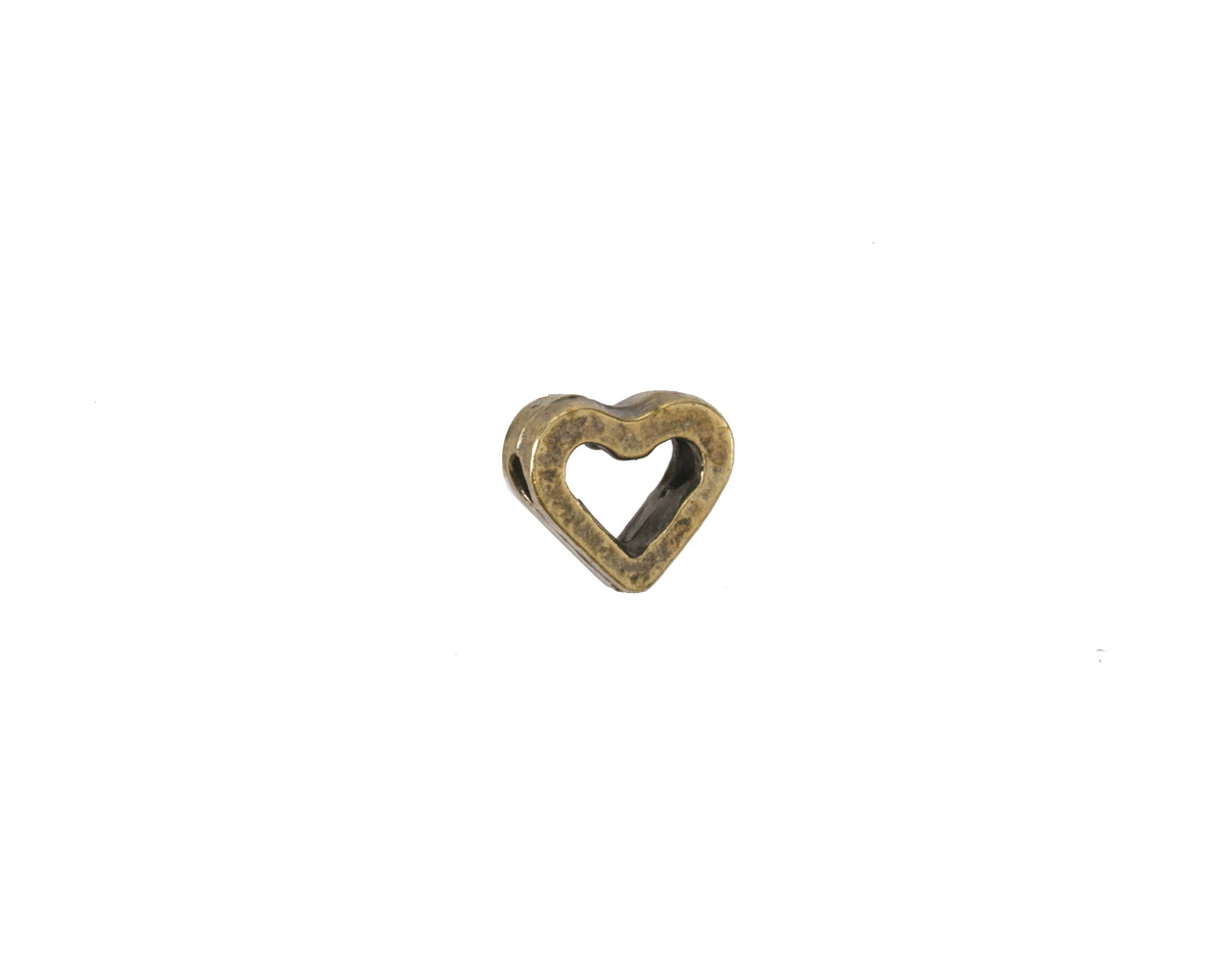 Mykonos Antique Brass (plated) Cut Out Heart Bead 6.5mm