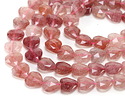 Strawberry Quartz Microfaceted Heart 13-14mm