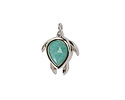 Brazil Amazonite w/ Silver Finish Sea Turtle Focal 15x19mm