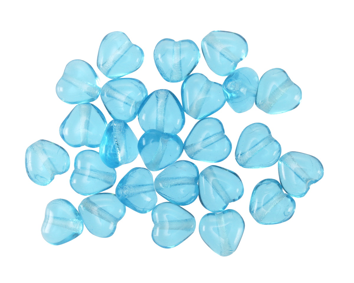 Czech Glass Aquamarine Small Heart 6mm