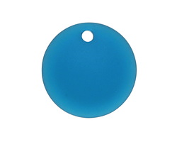 Peacock Blue Beach-Style Glass Concave Coin 24mm