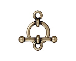 TierraCast Antique Brass (plated) 1/2" Anna Toggle Clasp 12x18mm, 20mm bar