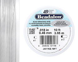 Beadalon Satin Silver 0.018" 49 Strand Wire 10ft.