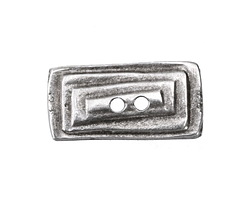 Mykonos Antique Silver (plated) Lined Rectangle Button 29x25mm