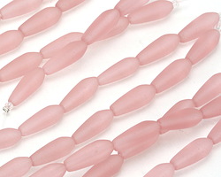 Blossom Pink Beach-Style Glass Teardrop 18x6mm