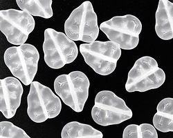 Czech Glass Matte Crystal Leaves 11x9mm
