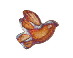 Xaz Raku Stan's Rust Small Right Facing Dove 25x23mm