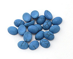 Matte Turquoise Resin Oval Cabochon 6x8mm