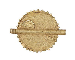 African Brass Large Flat Sun Coin 50-62x40-50mm
