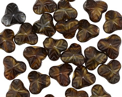 Czech Glass Brown Sugar 3 Point Flower 9mm