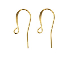 Gold (plated) Shepherds Hook Earwire w/ Loop 10x26mm (100 pieces)