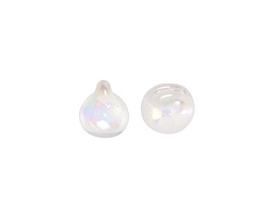 Unicorne Beads Glass Snow White Teardrop 9-10mm