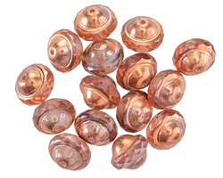 Czech Glass Rosaline w/ Copper UFO 8x10mm