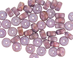 Czech Glass Textured Bronzed Thistle Heishi 3x6mm