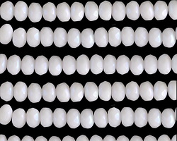 Czech Glass Textured White AB Fire Polished Rondelle 3x5mm