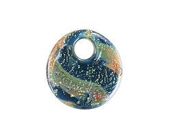 Unicorne Beads Glass Deep Lagoon Small Halo Disk 20mm