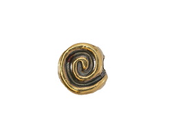 Mykonos Antique Brass (plated) Large Spiral Bead 14mm