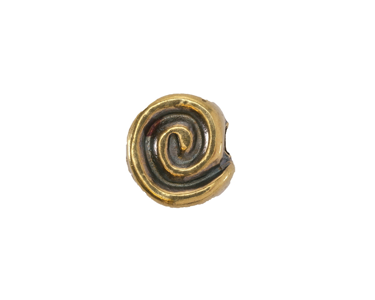 Mykonos Antique Brass (plated) Large Spiral Bead 14mm