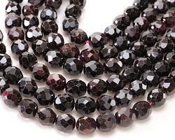 Garnet Microfaceted Egg Nugget 10x9mm