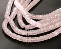Rose Quartz Microfaceted Heishi 2x6mm