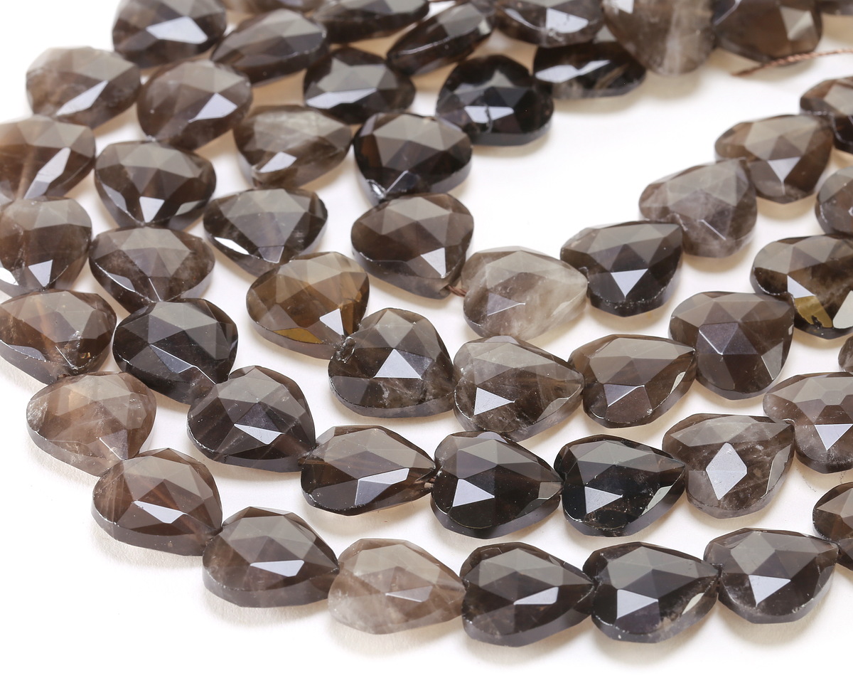 Smoky Quartz Microfaceted Heart 13-14mm