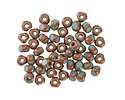 Czech Glass Turquoise Blue w/ Antique Copper Trica Beads 3x4mm