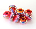 Metallic Sunset Stripe Resin Large-Hole Rondelle 8x14mm