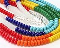 Rainbow Mix Glass Rondelle 5x8mm
