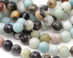 Black Gold Amazonite Faceted Round 10mm