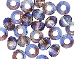 Czech Glass Twilight Skies Large Hole Fire Polished Rondelle 5x9mm