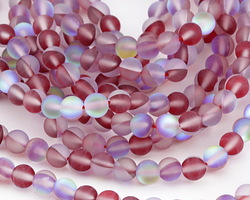 Cherry Fused Glass AB (matte) Round 6mm