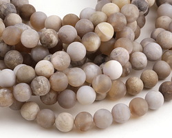 Dendritic Fossil Ocean Agate (matte) Round 8mm