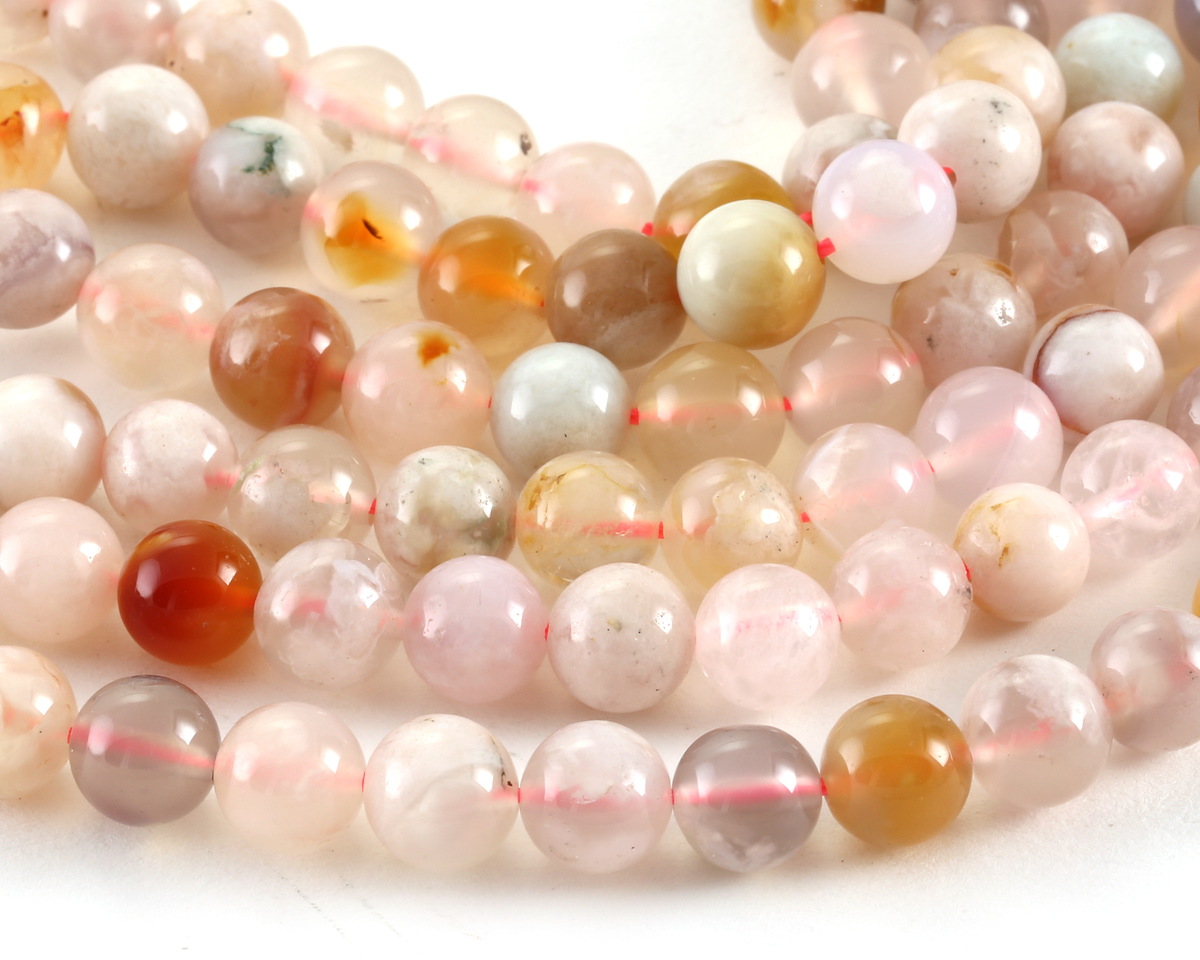 Sakura Agate (light) Round 8mm - Lima Beads