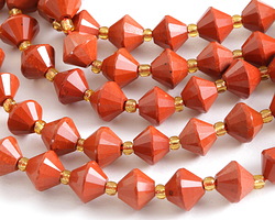 Red Jasper (A) Faceted Bicone 8mm