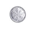 Czech Glass Crystal w/ Silver Snowflake Coin Cabochon 21mm