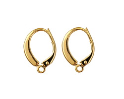 Gold (plated) Flared Leverback w/ Loop 12x16mm