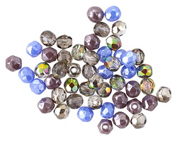 Czech Glass Winter Sky Mix Fire Polished Round 4mm